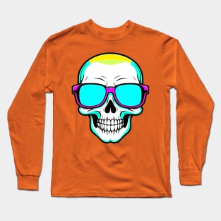 Skull wearing glasses Long Sleeve T-Shirt